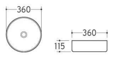 ROUND SLIM COUNTERTOP BASIN 360x120mm