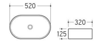 ART SLIM COUNTERTOP BASIN 520x320x125mm
