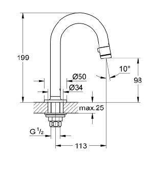 GROHE UNIVERSAL PILLAR TAP 1/2″