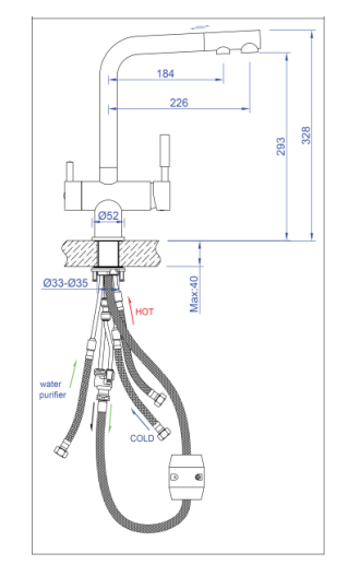 HARMONY 3-WAY KITCHEN MIXER CHROME WITH PULL-OUT SPRAY