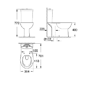 GROHE BAU CERAMIC CLOSE-COUPLED COMPLETE WC