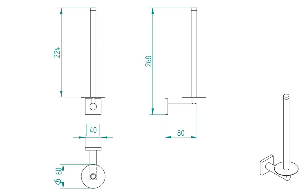 DELTA SPARE DOUBLE TOILET ROLL HOLDER