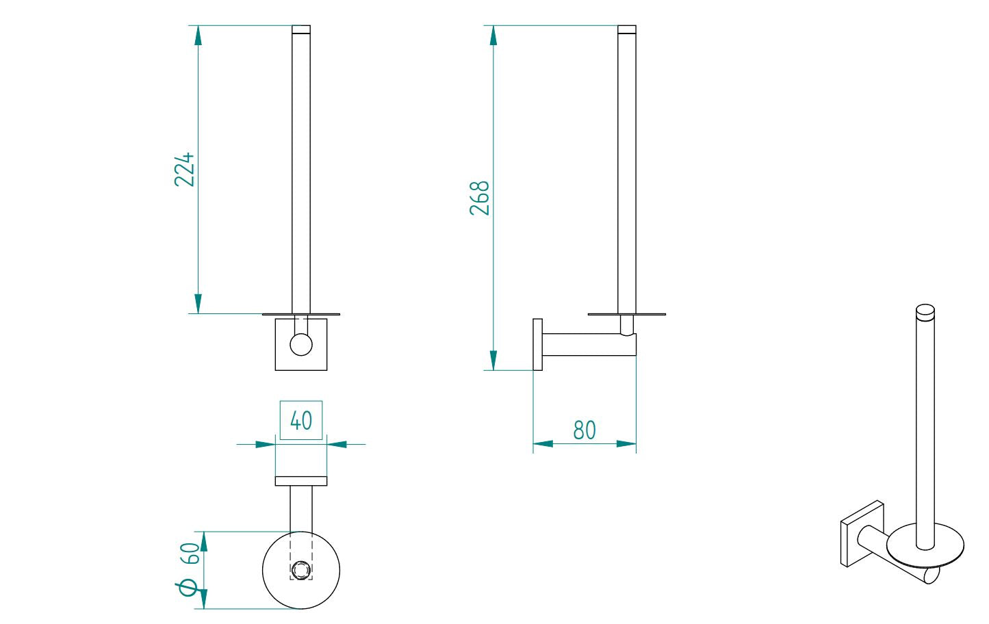 DELTA SPARE DOUBLE TOILET ROLL HOLDER