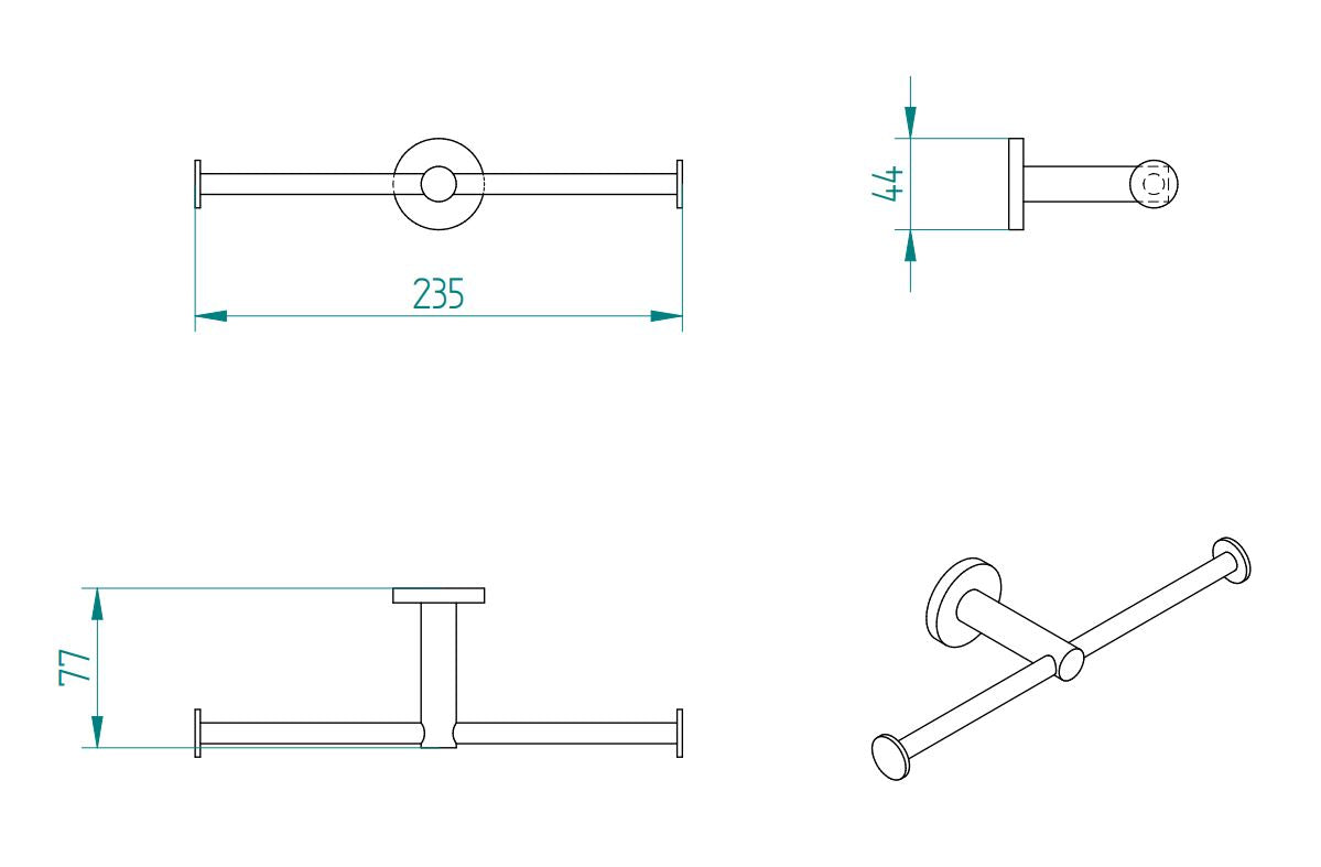 SIGMA BLACK MATTE DOUBLE PAPER TOILET HOLDER