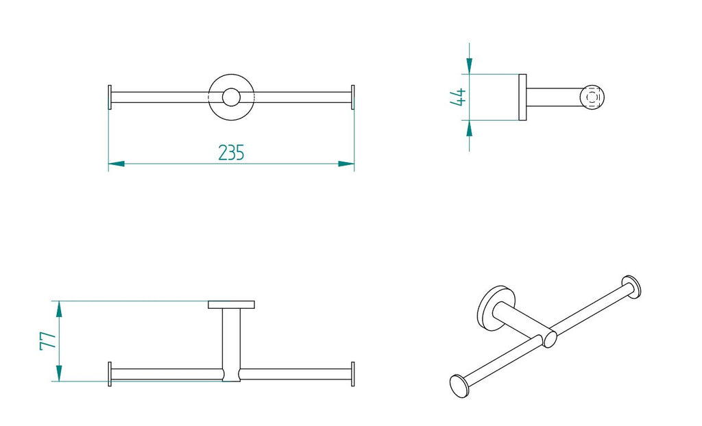 SIGMA DOUBLE TOILET ROLL HOLDER