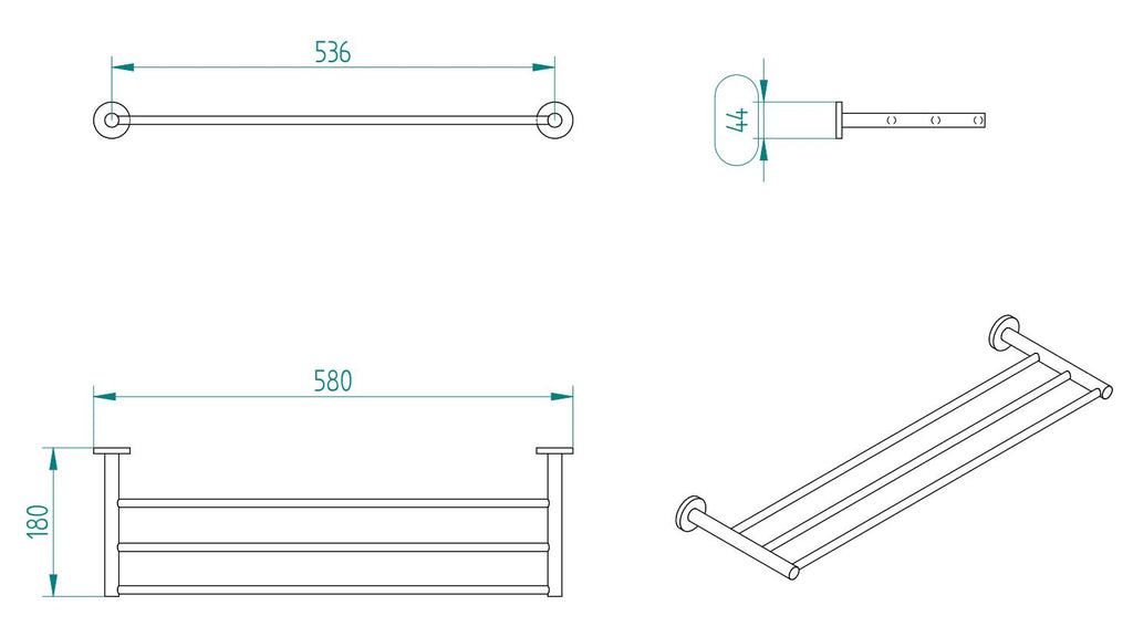 SIGMA TRIPLE TOWEL RAIL 58CM