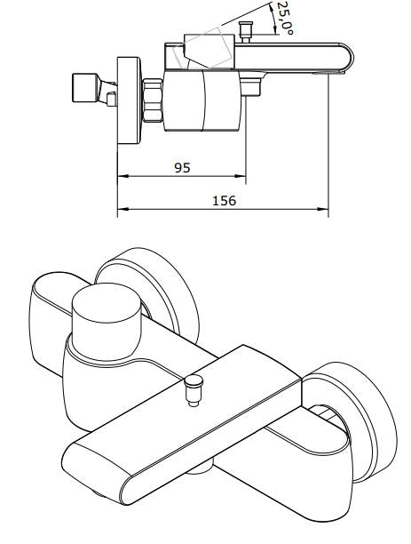 Status Chrome Bath/Shower Mixer