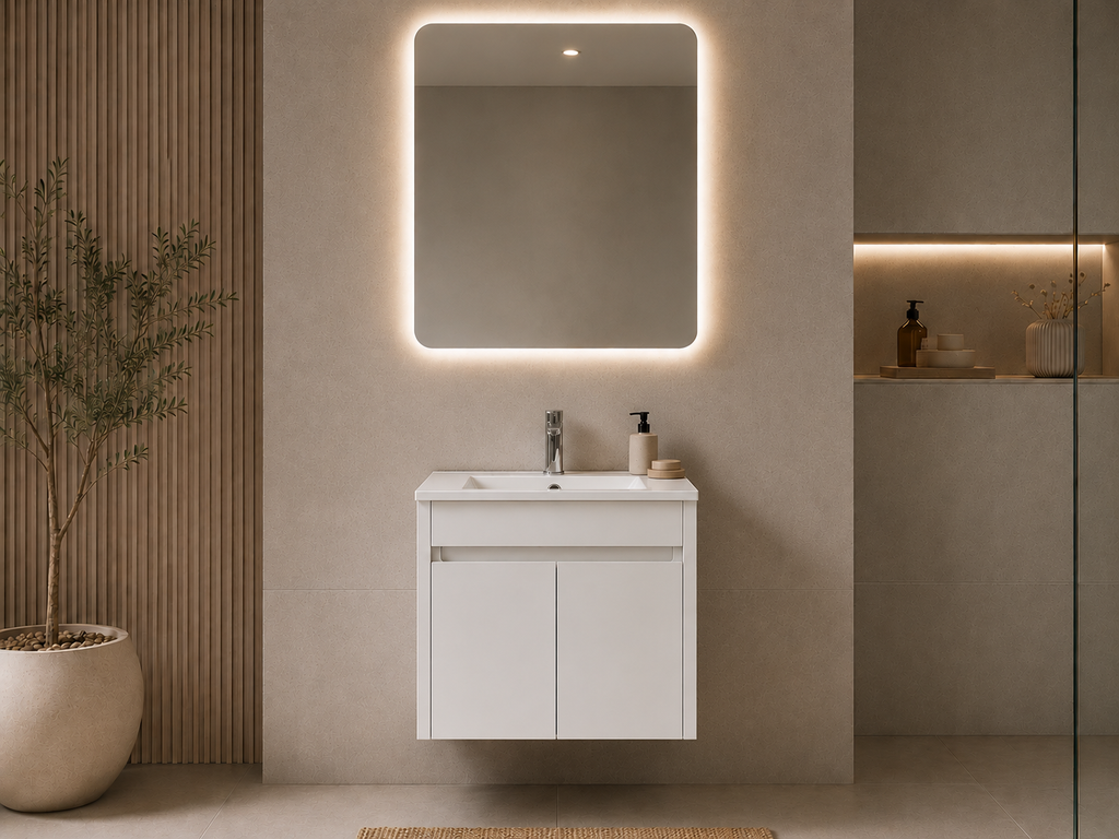YPERION LAKA WHITE GLOSSY WALL HUNG CABINET
