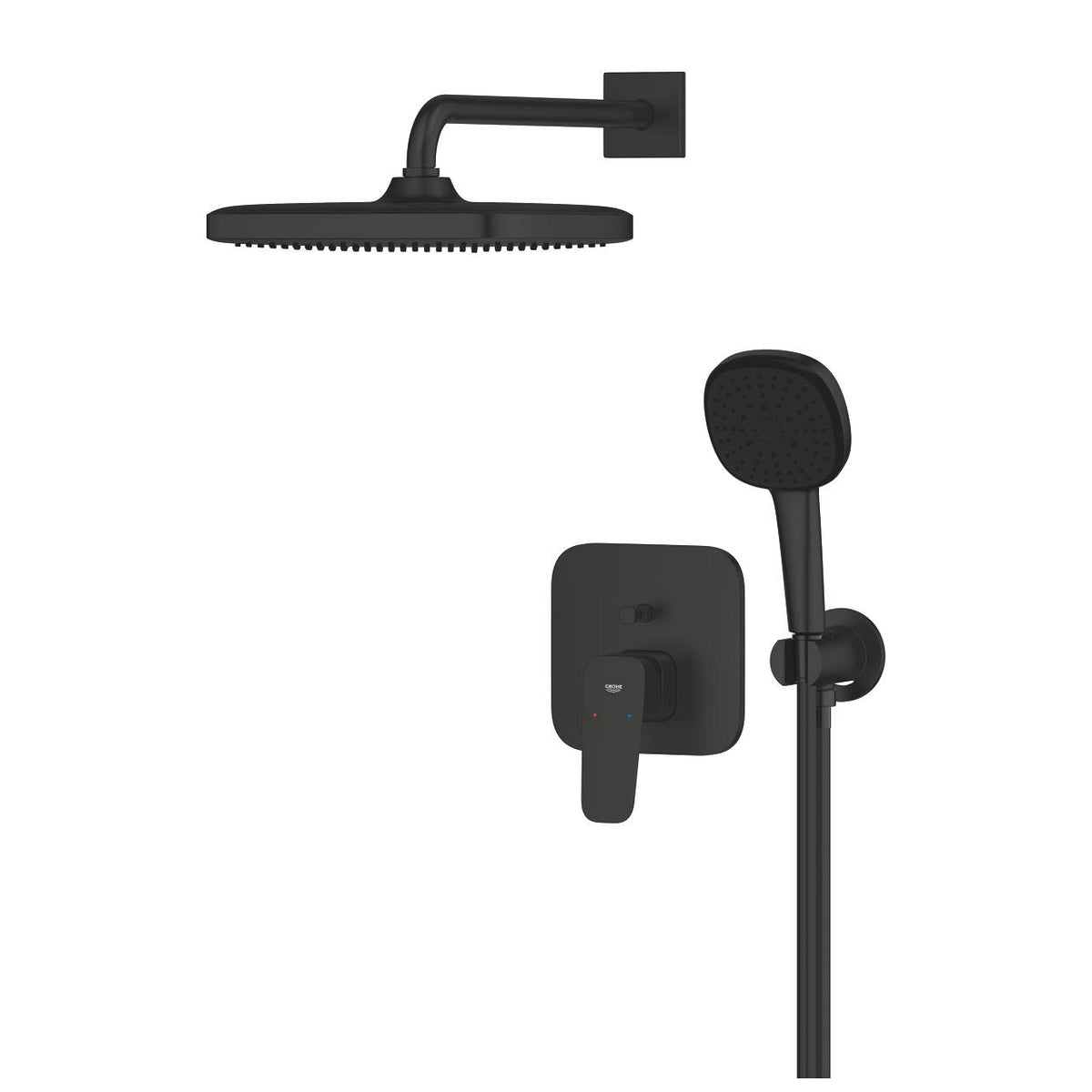 GROHE Cubeo concealed shower system with Tempesta 250 in matt black