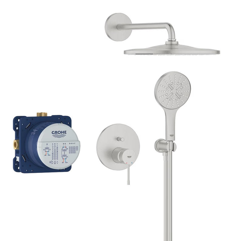 GROHE CONCEALED SHOWER MIXER SET WITH RAINSHOWER MONO 310 SUPERSTEEL