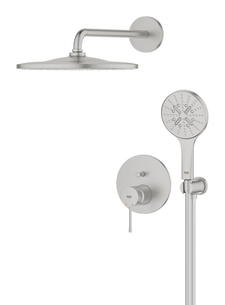 GROHE CONCEALED SHOWER MIXER SET WITH RAINSHOWER MONO 310 SUPERSTEEL