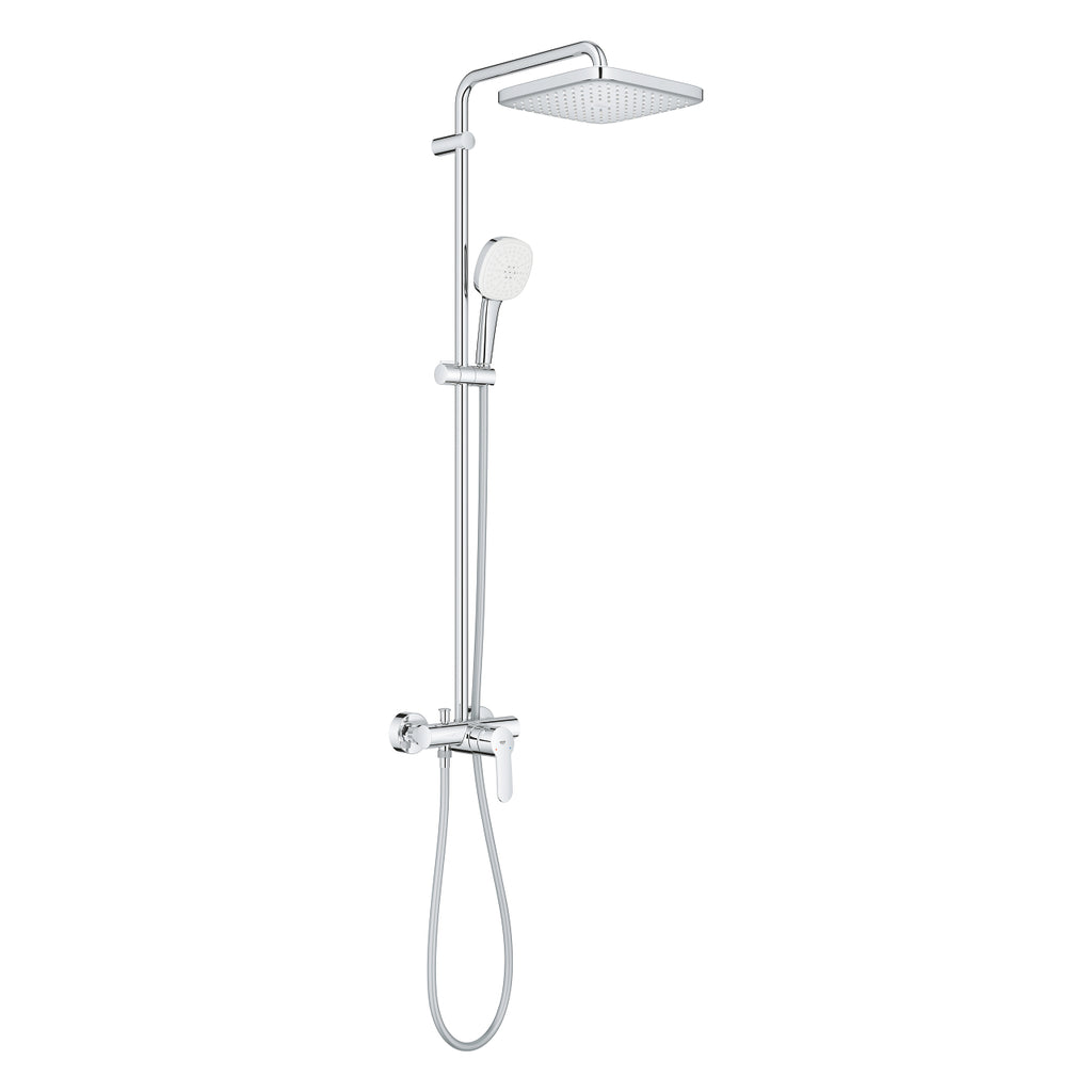 GROHE TEMPESTA COSMOPOLITAN SYSTEM 250 CUBE SHOWER SYSTEM WITH SINGLE LEVER MIXER FOR WALL MOUNTING