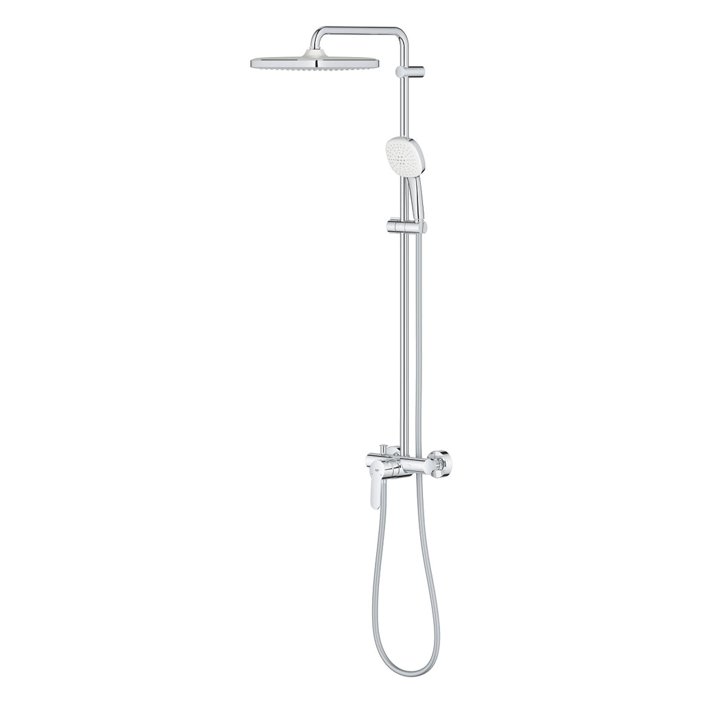 GROHE TEMPESTA COSMOPOLITAN SYSTEM 250 CUBE SHOWER SYSTEM WITH SINGLE LEVER MIXER FOR WALL MOUNTING