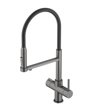 CONTEMPORARY ART 3-WAY SINK MIXER MATTE GUN METAL