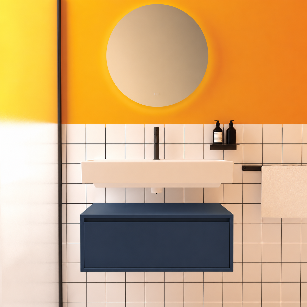 Amabile vanity — navy167 cabinet, drawer finish167