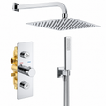 AXIS square concealed thermostatic shower mixer system in chrome