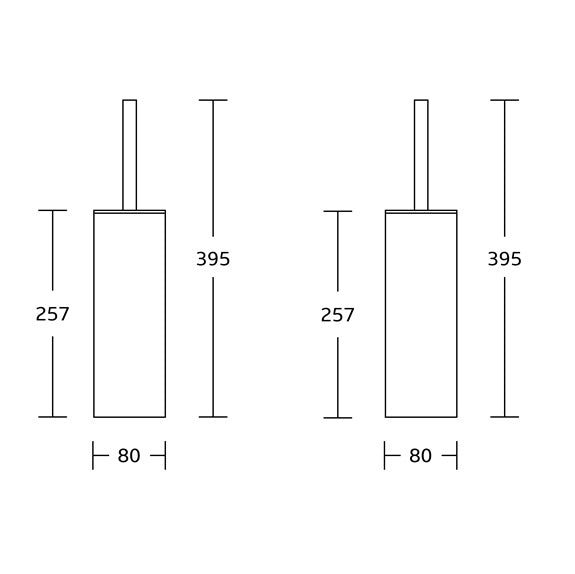 Brushed gold square toilet brush