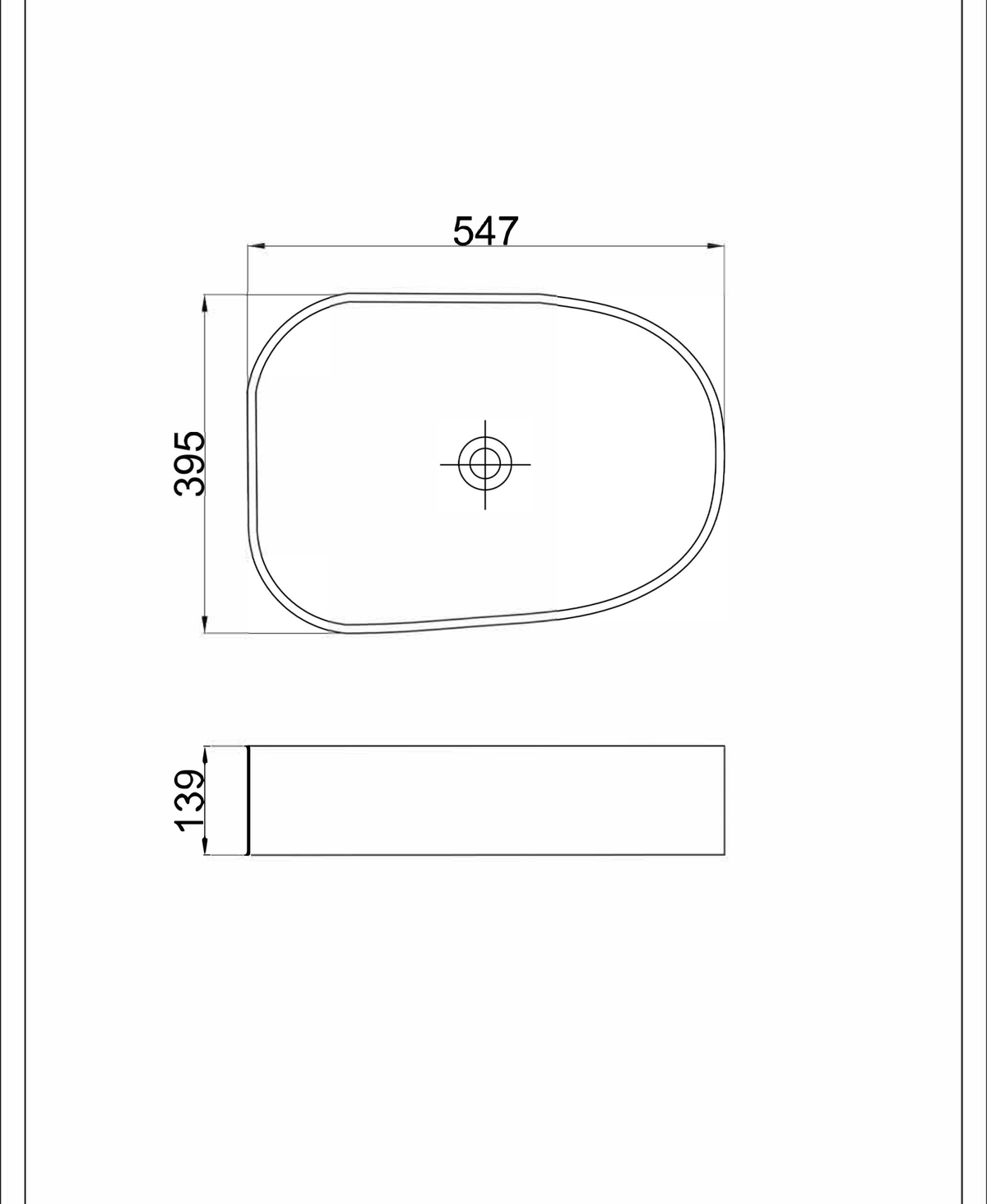 Basin technical dimensions