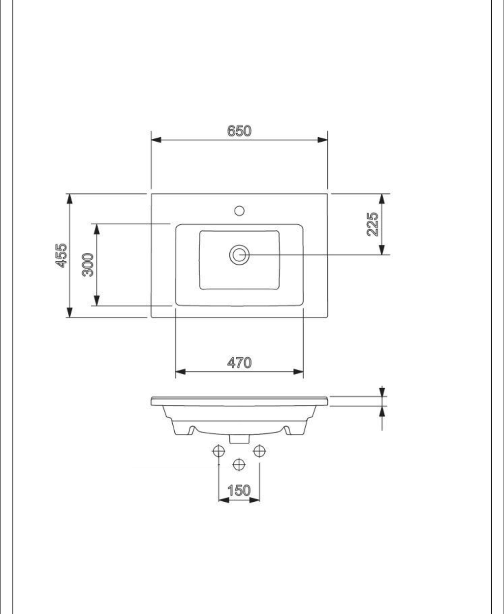 Basin technical dimensions
