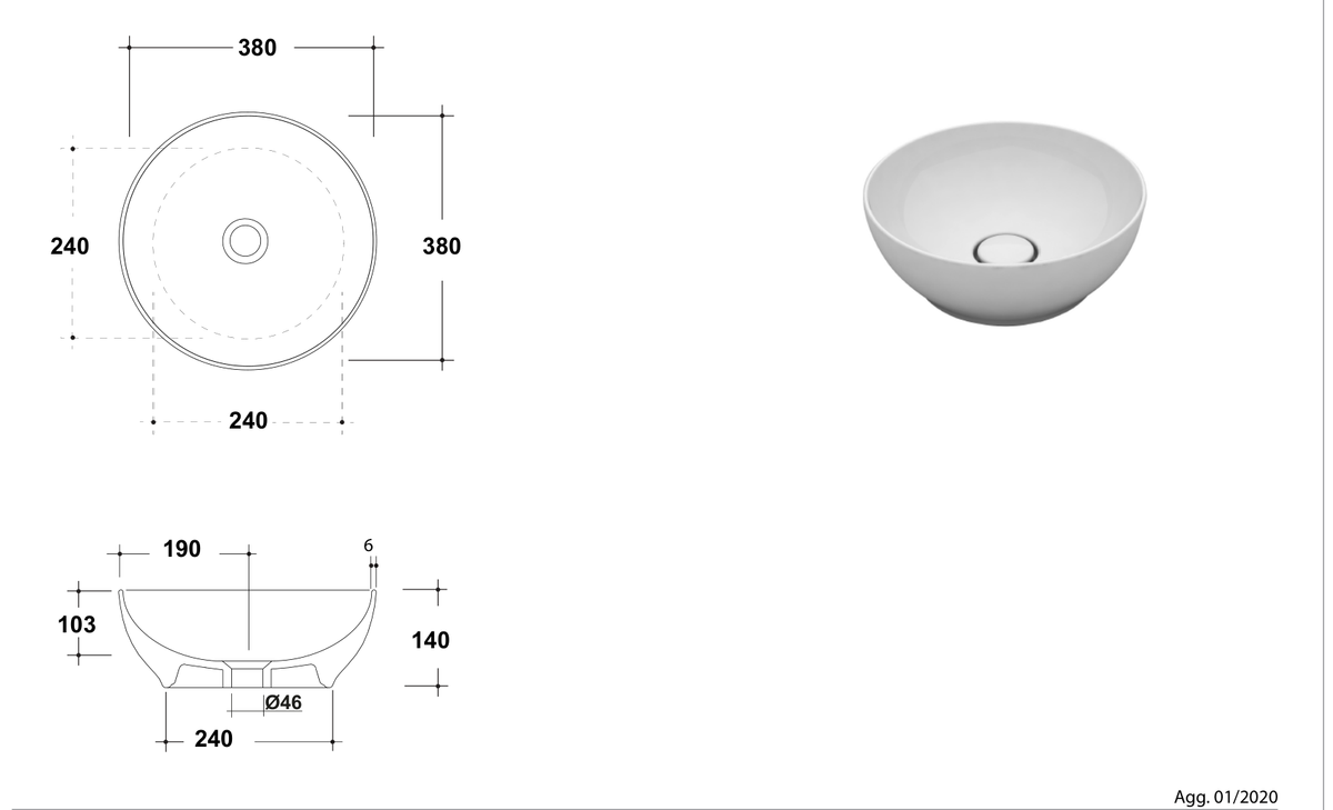 Basin technical dimensions