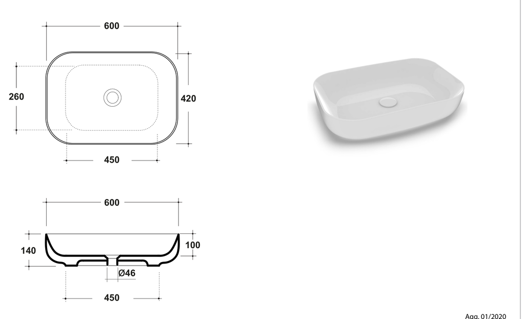 Basin technical dimensions