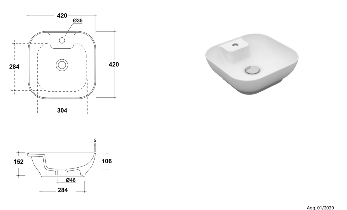 Basin technical dimensions