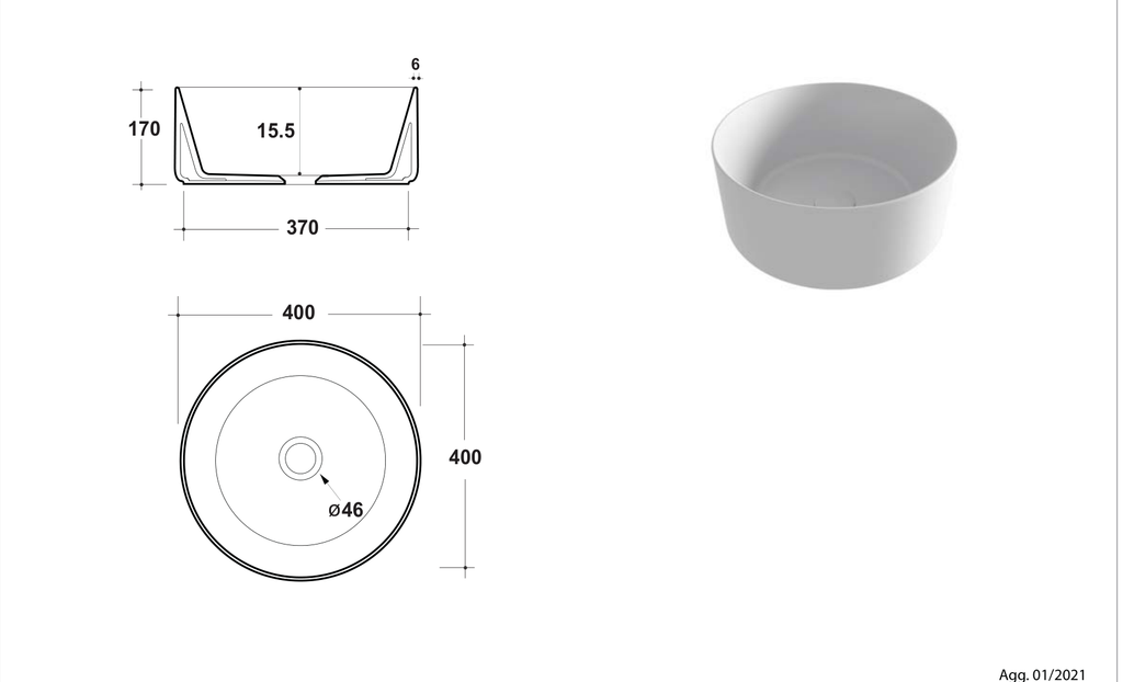 Basin technical dimensions