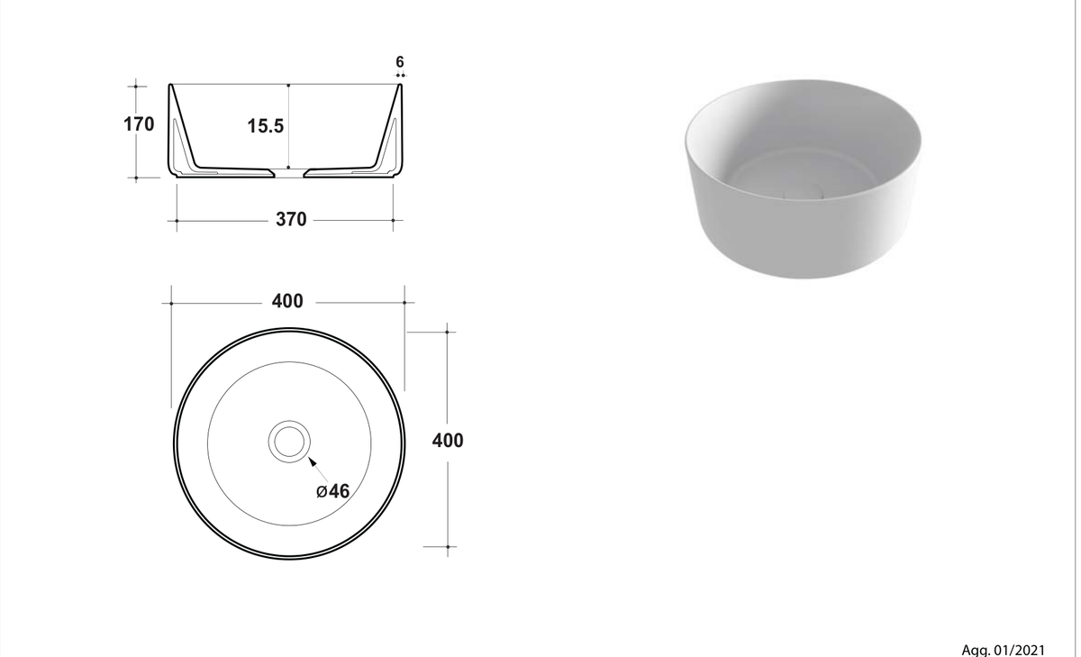 Basin technical dimensions