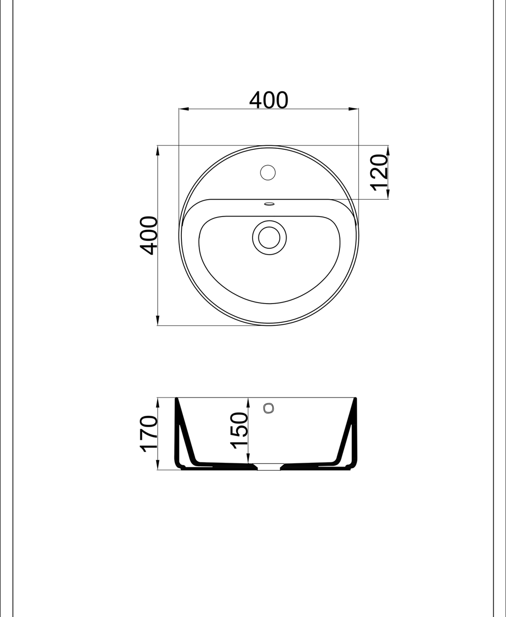 Basin technical dimensions