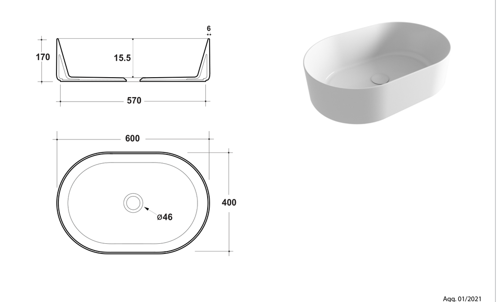 Basin technical dimensions