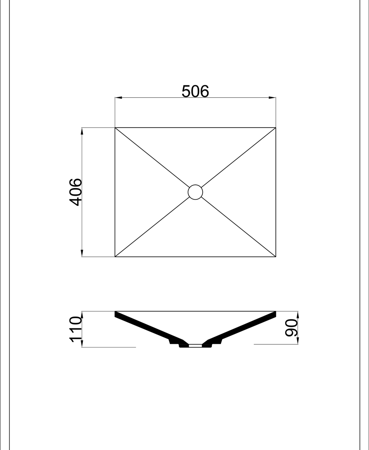 Basin technical dimensions