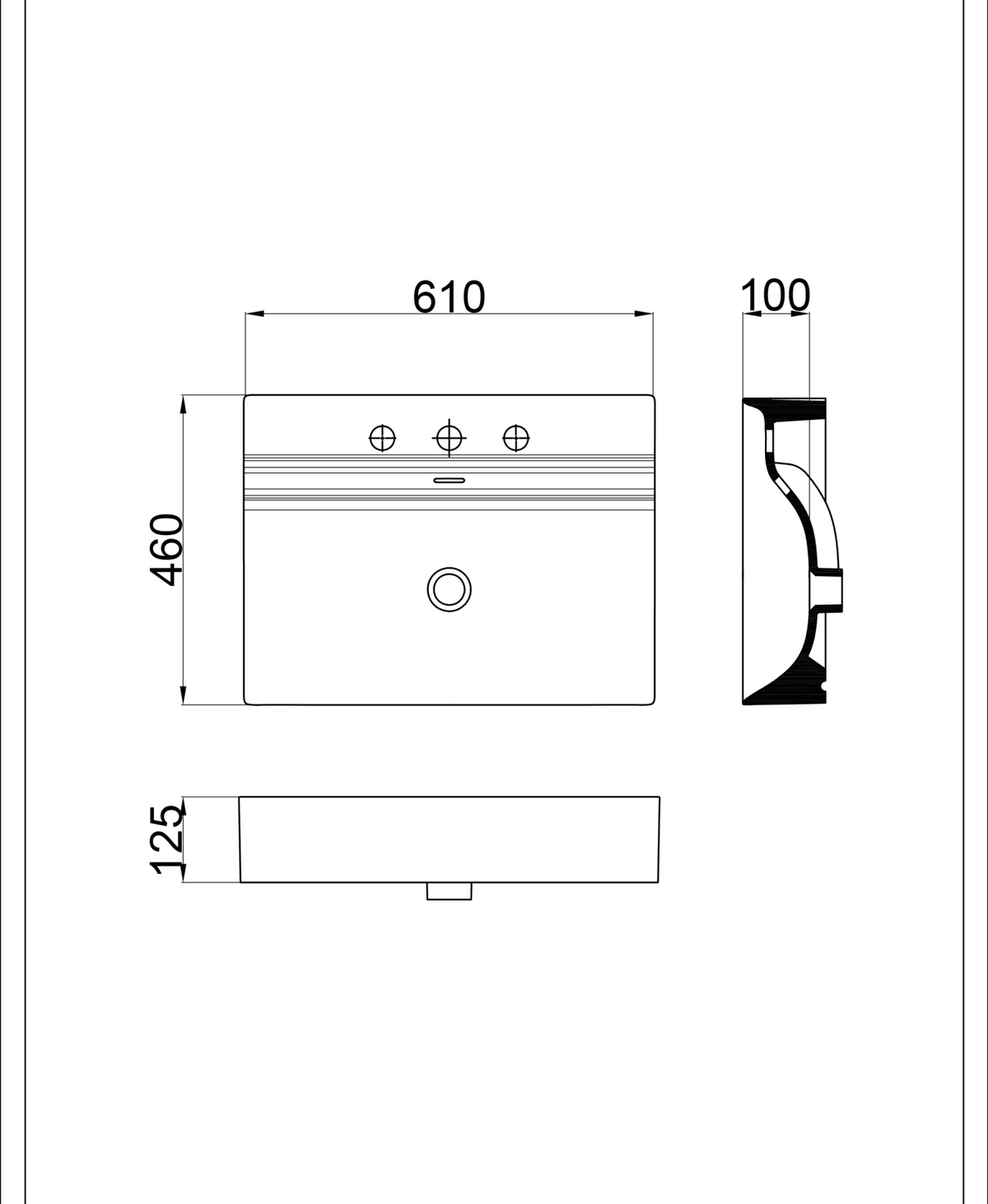Basin technical dimensions