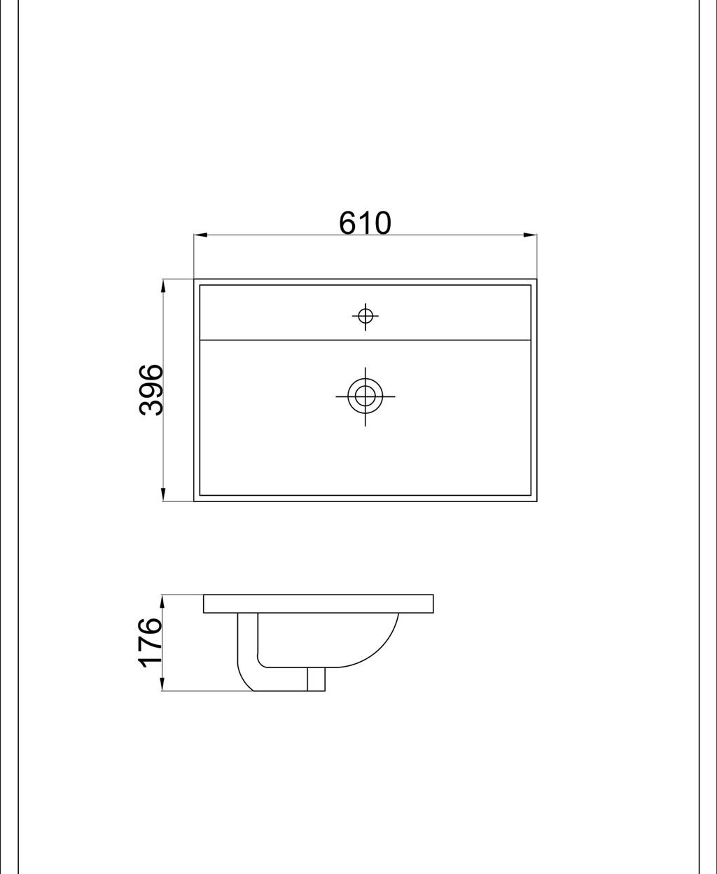 Basin technical dimensions