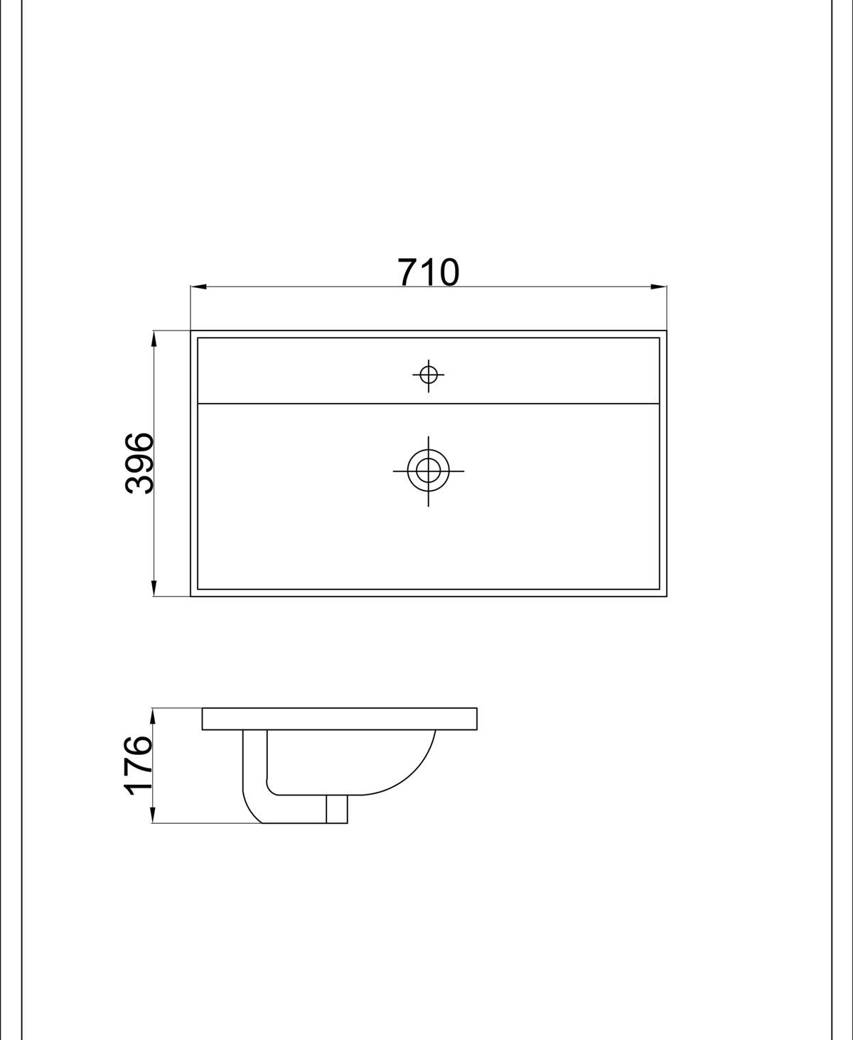Basin technical dimensions