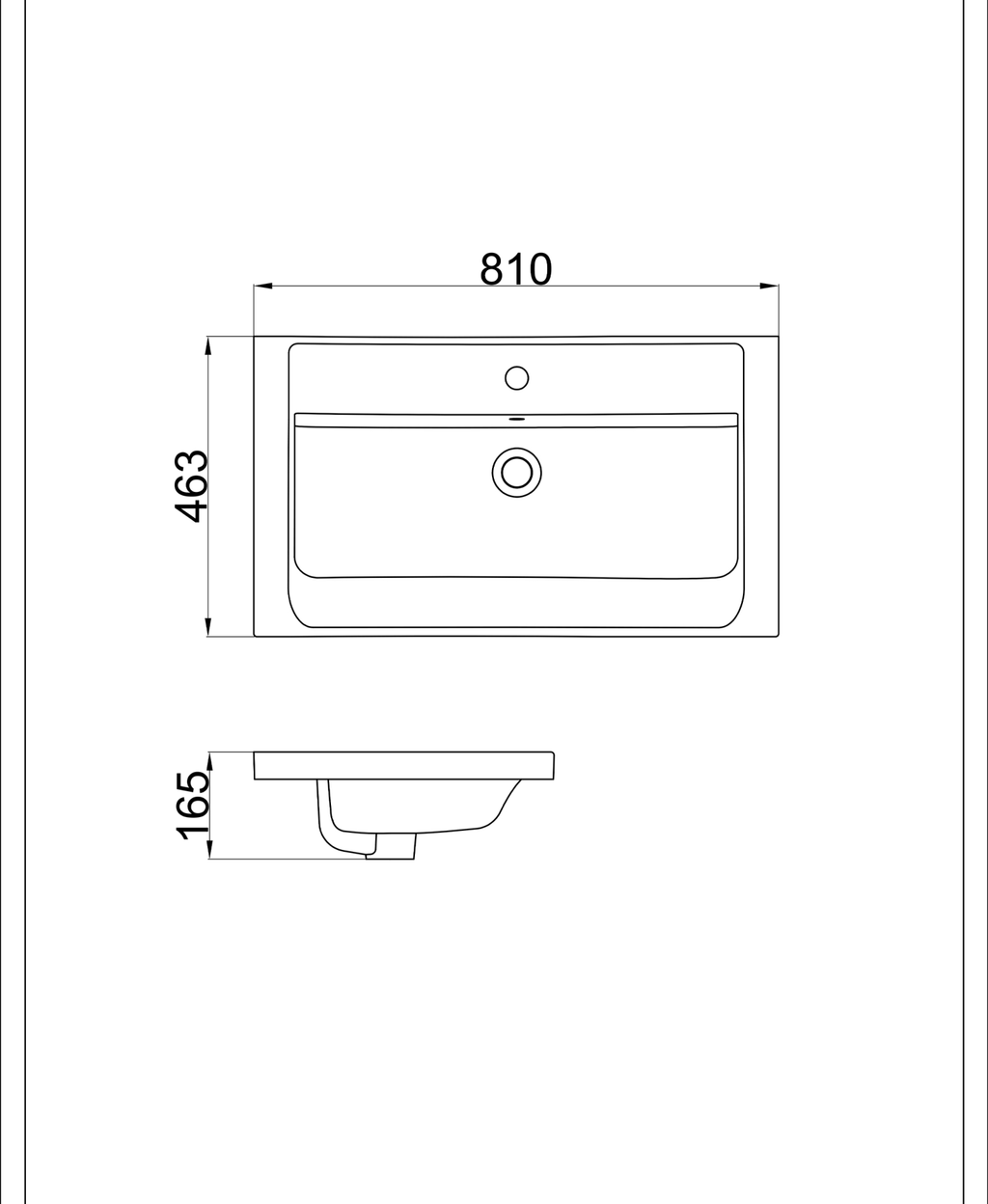 Basin technical dimensions