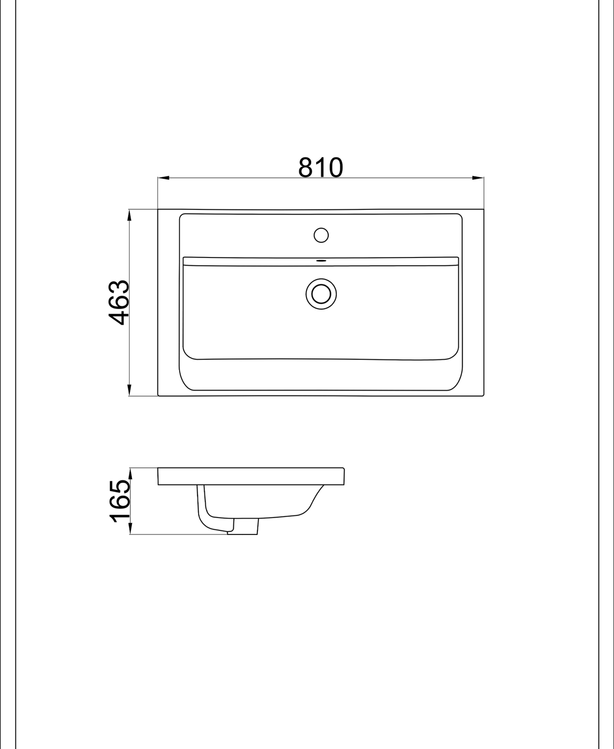 Basin technical dimensions