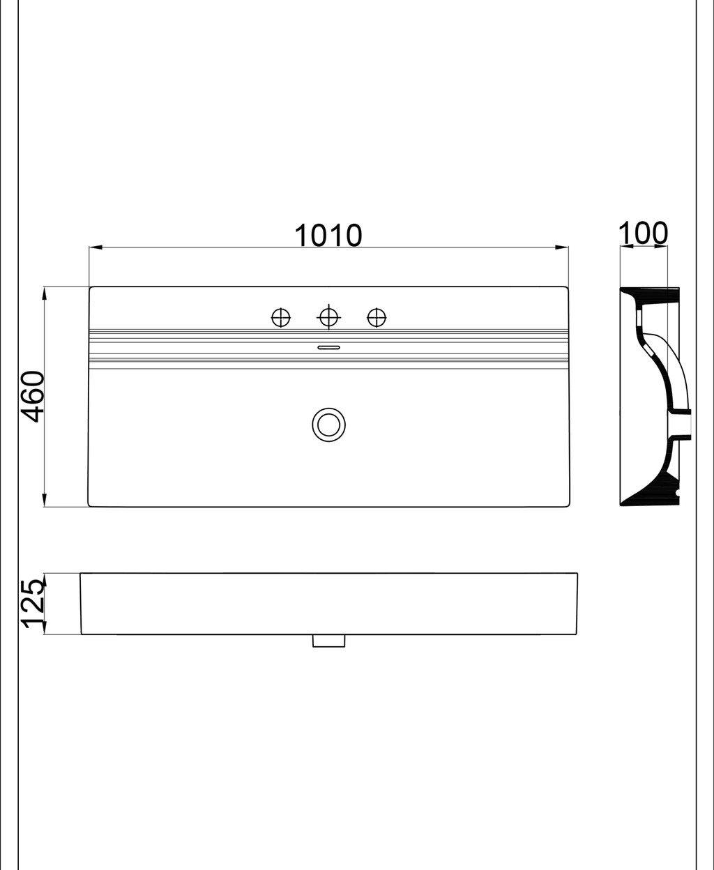 Basin technical dimensions
