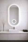 BILBAO CURVE LED MIRROR 100X50CM WITH MAGNIFYING MIRROR