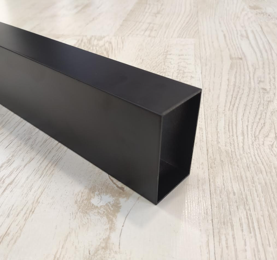 Black aluminium shower-cabin extension, 8 × 4 × 185 cm