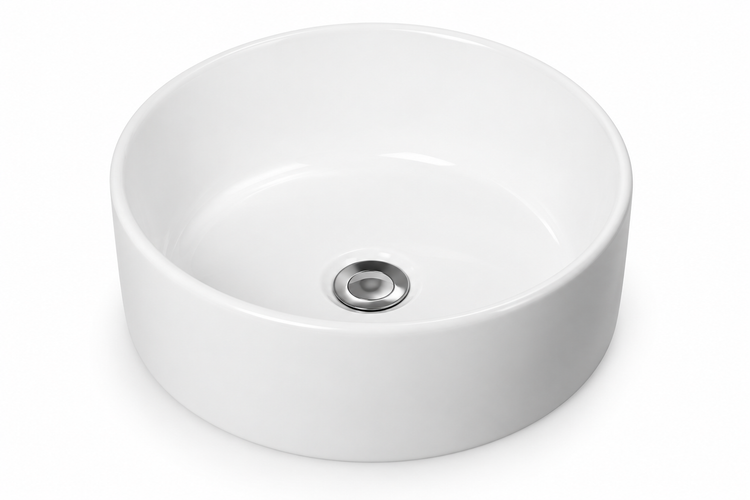 BPS BELLA ROUND COUNTERTOP BASIN WHITE 405x400x150MM 222-40