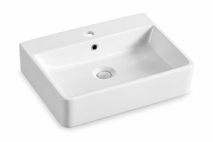BPS BELLA COMPACT WALL HUNG BASIN WHITE 460x335x220MM 249-46