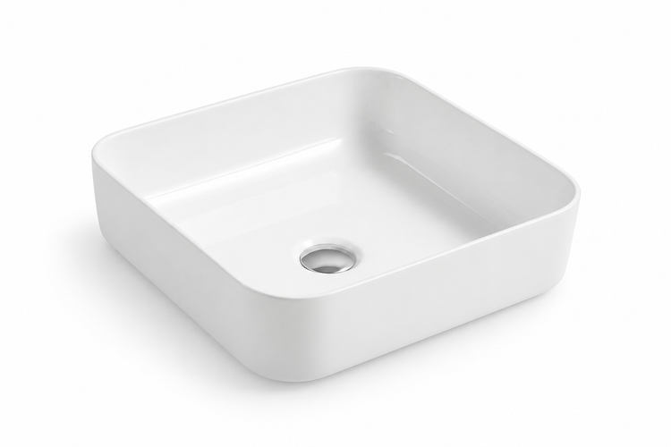 BPS BELLA SQUARE COUNTERTOP BASIN 385x385x135MM 8025