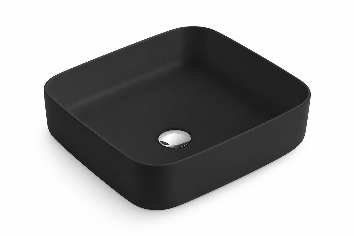 BPS BELLA SQUARE COUNTERTOP BASIN 385x385x135MM 8025BL
