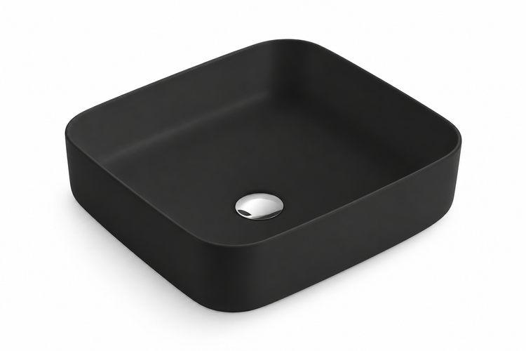BPS BELLA SQUARE COUNTERTOP BASIN 385x385x135MM 8025BL