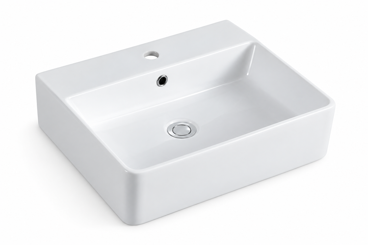 BPS BELLA RECTA COUNTERTOP / WALL HUNG BASIN WHITE 8033