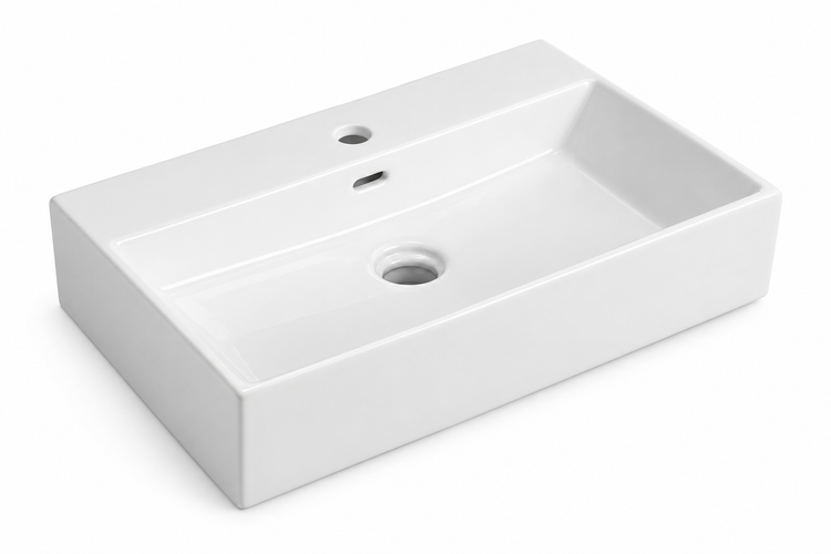 BPS BELLA ART RECTANGULAR COUNTERTOP / WALL HUNG BASIN 600x355x130MM 8470