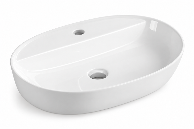BPS BELLA ART OVAL COUNTERTOP BASIN 610x415x135MM 8475