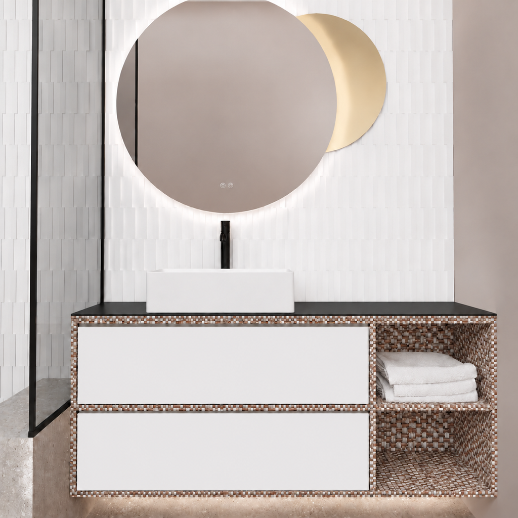 Double Drawer With Shelf — cabinet finish 245, drawer finish 6010, B countertop