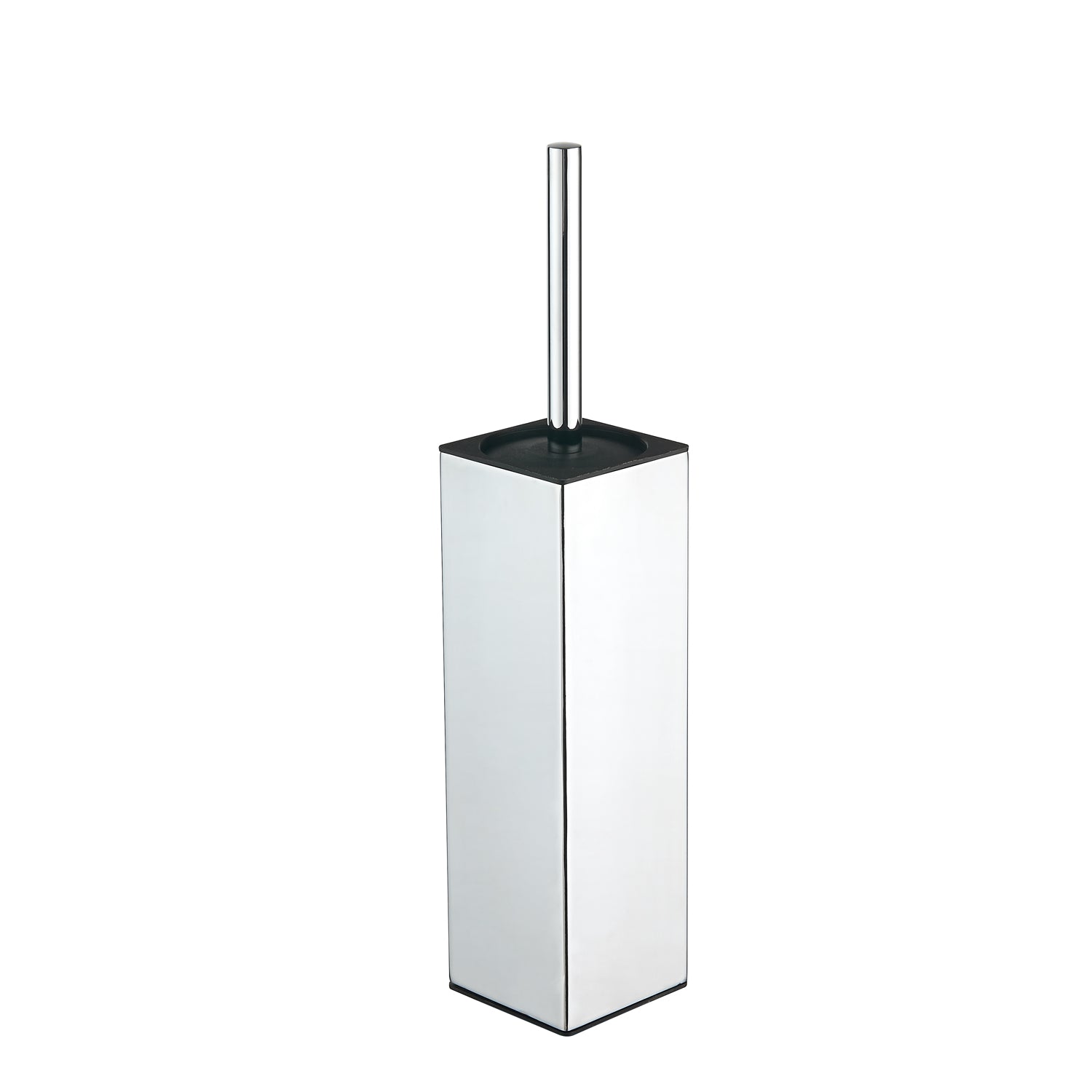 Brushed nickel square toilet brush