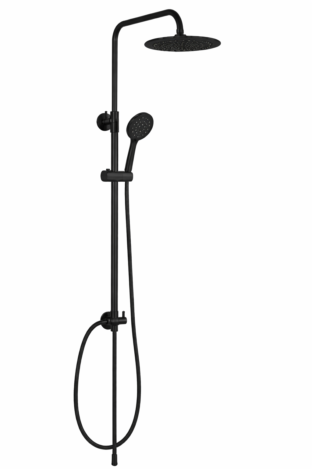 GOOD LIFE ROUND SHOWER SYSTEM S/STEEL BLACK MATTE